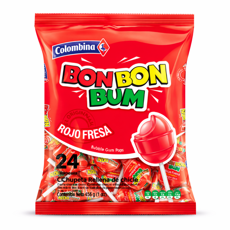 Bombombum Fresa Display x 24